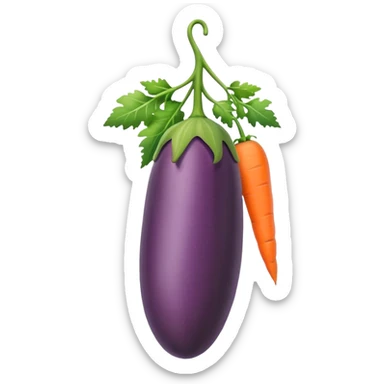 eggplant, cucumber, carrot, hanging sticker