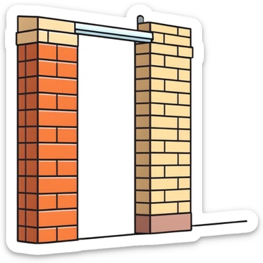 brick wall in profile view sticker