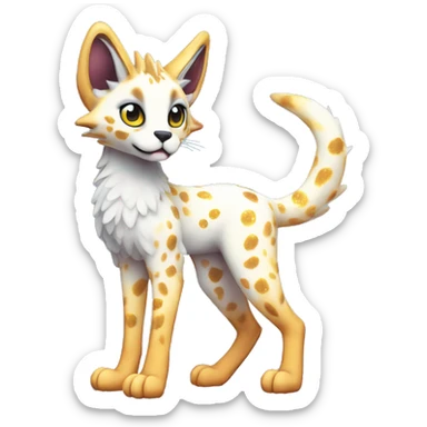 Cute Kawaii Epic Ethereal Sparkly Colorful Sergal-Serval-Vernid full body sticker