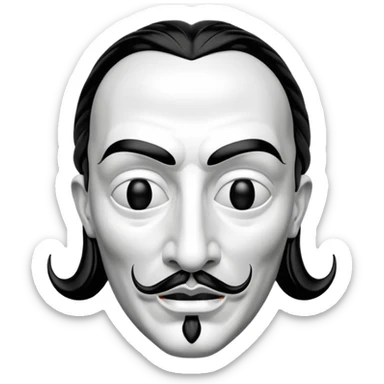 Money Heist, Dali mask (black-white), realistic sticker