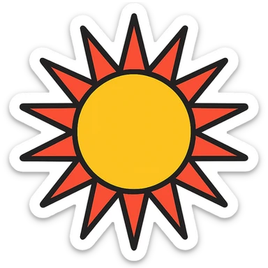 bold, graphic style Kurdish sun symbol sticker
