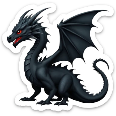 
Black silhouette of a dragon sticker