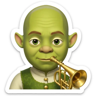 shrek sans cheveux et deux petites oreilles en trompettes une sur chaque cote de son crane sticker