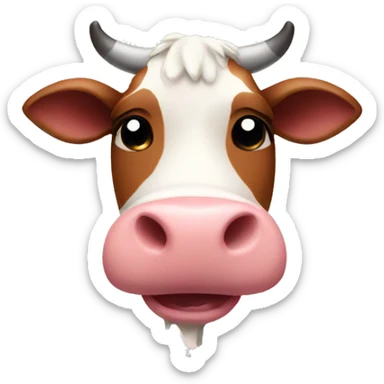 cow with hearts sticker