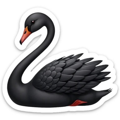 Elegant black swan sticker