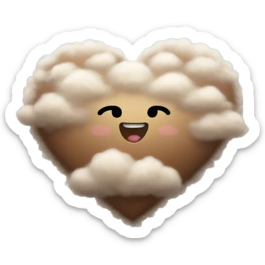 brown heart cloud sticker
