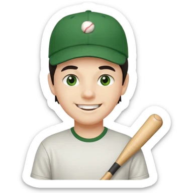 older-teenage-boy-dark-hair-green-eyes-tshirt-smiling-with-teeth-showing-baseball-hat-on-sideways sticker