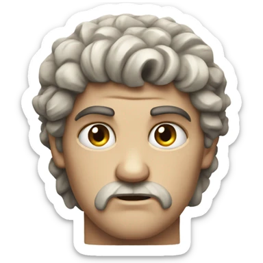 A Young angry greek God in Stone  sticker