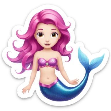 Mermaid wearing a light pink snorkel sticker