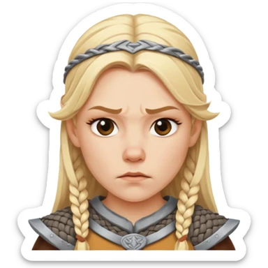 Female Viking with blonde hair sticker