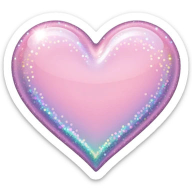 glitter heart with pastel pink sparkles sticker