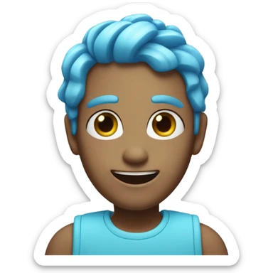 sentient blue open number four with light blue limbs sticker