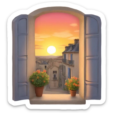 French sunset sticker