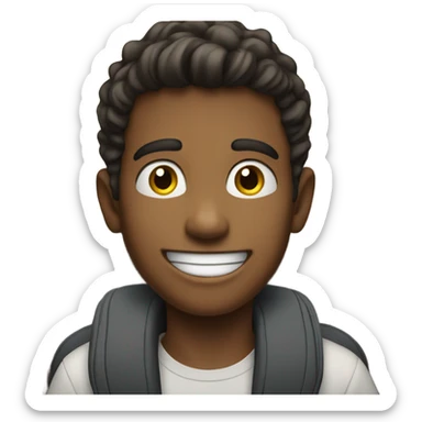 smiling boy in car interior sticker