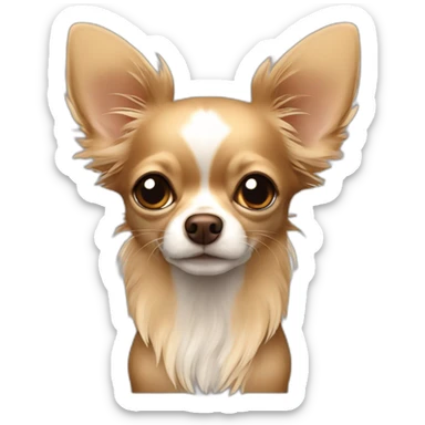 chihuahua longhair brown beige  sticker
