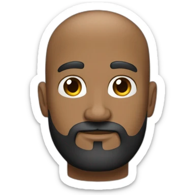 hombre de 45 años cabello negro muy corto canas barba ojos negros sticker