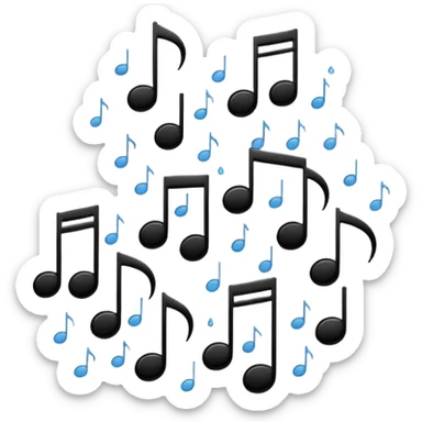 rain and music minimalist sticker