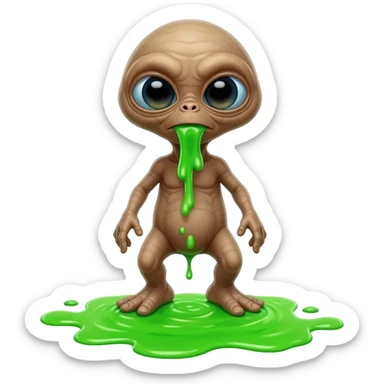 E.T. The Extra-Terrestrial from the movie puking green liquid sticker