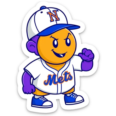  McDonald’s purple grimace dressed in New York Mets gear sticker