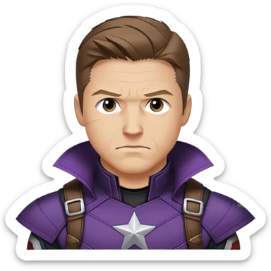 hawkeye clint barton portrait marvel, brown hair from captain america: civil war sticker