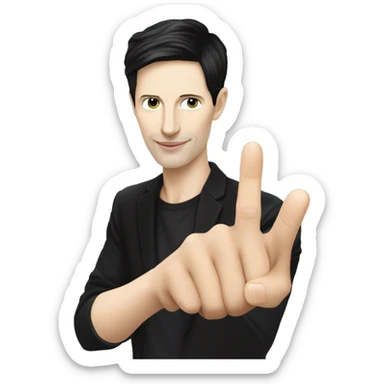 Pavel Durov points his finger sticker