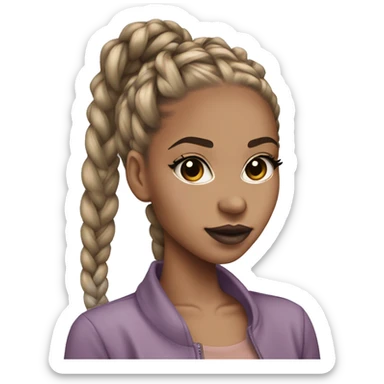 Lightskin black girl with dirty blonde box braids and mauve lips  sticker