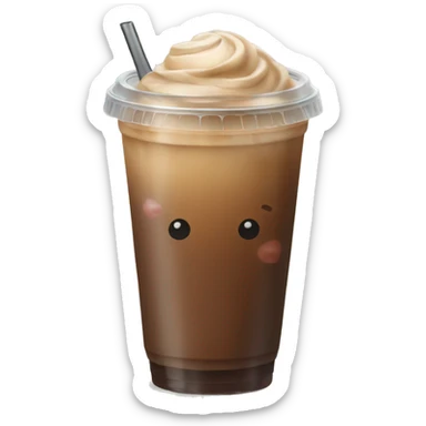 Drinking iced coffee emoji sticker