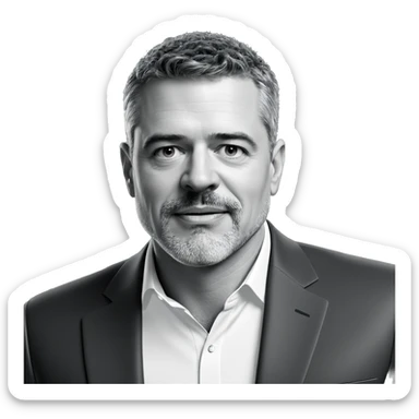 monochrome portrait of a man sticker