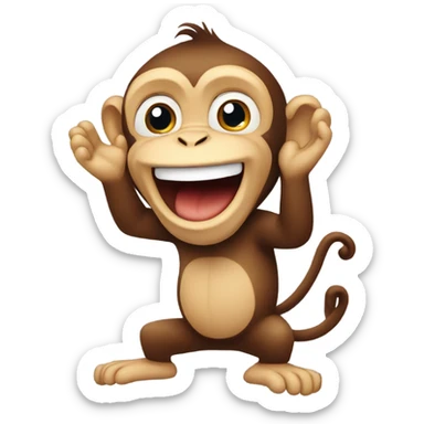 a monkey clapping sticker