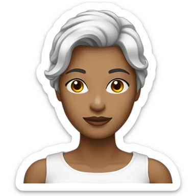 Femme blanche aux cheveux courts bruns foncé sticker