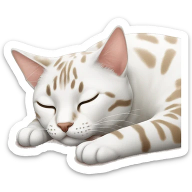 snow bengal cat sleeping sticker