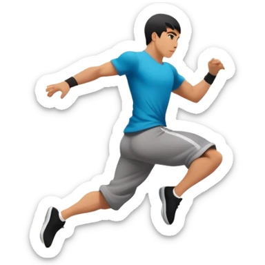 A person performing a parkour move, leaping between buildings or scaling a wall with agility and precision. The scene captures dynamic motion, showcasing strength, flexibility, and the thrill of urban acrobatics against an urban cityscape backdrop. sticker