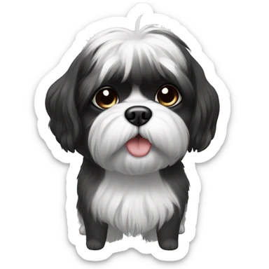 Black and white shitzu sticker