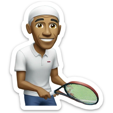 Baraka Obama qui joue au tennis  sticker