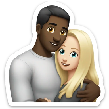 A black-haired men hugs white blonde women sticker