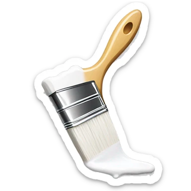 paint brush painting white paint on wall sticker