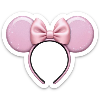 Pastel pink Minnie Mouse ears headband with glitter sticker