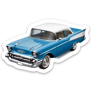 Blue 1957 Chevrolet bel air sticker
