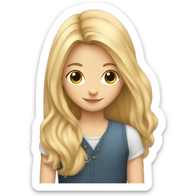 girl with long blonde hair hugging white boy with brown faded hair sticker