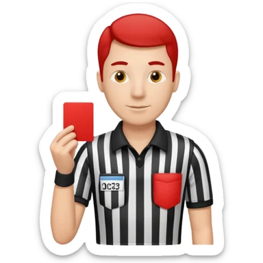 Referee with red card sticker