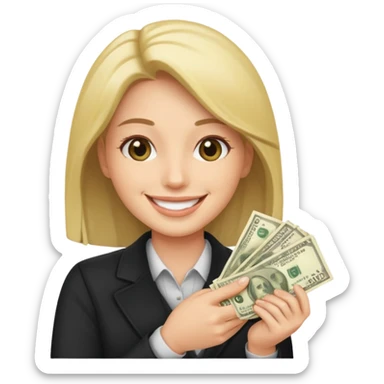 Friend holding a wad of cash sticker