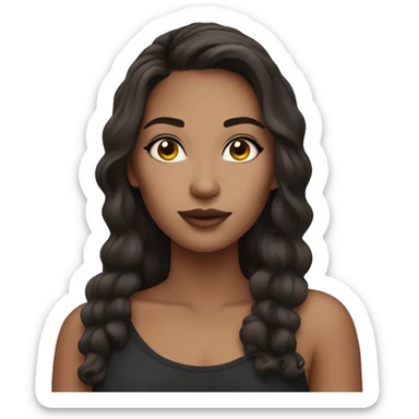 brunette girl makeup herself sticker