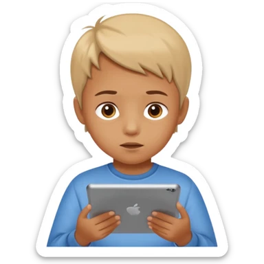 Tabletle oynayan çocuk sticker