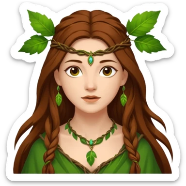 Leaf-necklace druid queen sticker