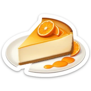 a piece of orange cheesecake sticker