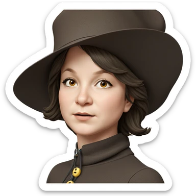 girl in hat portrait sticker