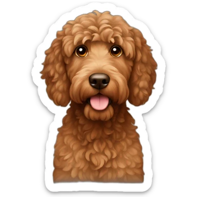 brown labrodoodle sticker