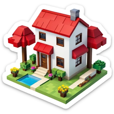 Minecraft house sticker