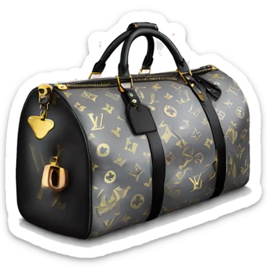 Louis Vuitton Duffle Bag Grey/Black With money init sticker
