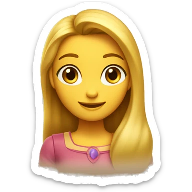 tipo Disney Pixar chica con pelo castaño, ojos color miel, piel clara tipo avatar de iPhone apoyada en sus brazos boca abajo feliz tecnología dall e 3 sticker